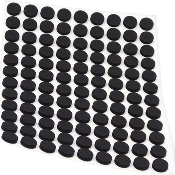 Adsamm® / 108 x Samolepiace protišmykové podložky z ľahčenej gumy EPDM / ø 10 mm / Čierna / Okrúhla /