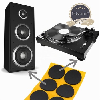 Adsamm® / 108 x Samolepiace protišmykové podložky z ľahčenej gumy EPDM / ø 10 mm / Čierna / Okrúhla /