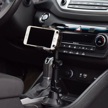 Univerzální nastavitelný držák na nápoje/telefon do auta s husím krkem, kompatibilní s iPhonem a