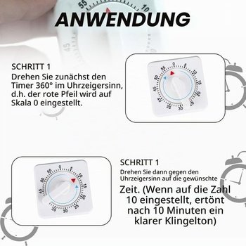 Časovač na vajcia, kuchynský časovač, mechanický časovač na vajcia, kuchynský časovač, 60 minútový