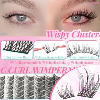 Veleasha Wimpern Extensions Manga Lash Cluster Wispy Lash Clusters (čisté)