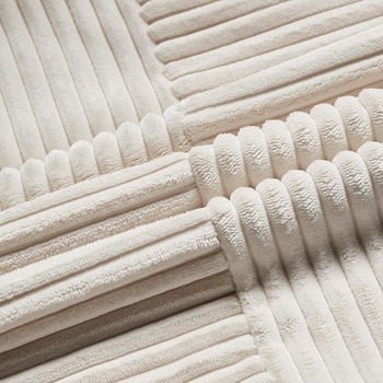 Súprava 2 krémovo béžových menčestrových povlakov na vankúše 40x40, mäkké dekoratívne povlaky na