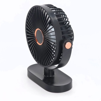 Stolný ventilátor s nočným svetlom, prenosný mini ventilátor s USB batériou 4000 mAh, 5 rýchlostí a