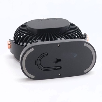 Stolný ventilátor s nočným svetlom, prenosný mini ventilátor s USB batériou 4000 mAh, 5 rýchlostí a