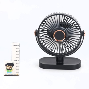 Stolný ventilátor s nočným svetlom, prenosný mini ventilátor s USB batériou 4000 mAh, 5 rýchlostí a