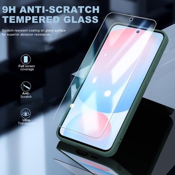 Silikonový TPU kryt pro Samsung Galaxy S25 FE 5G, 2 ochranné fólie na displej, zelená, Samsung
