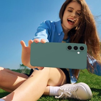 Silikonový TPU kryt pro Samsung Galaxy S25 FE 5G, 2 ochranné fólie na displej, zelená, Samsung