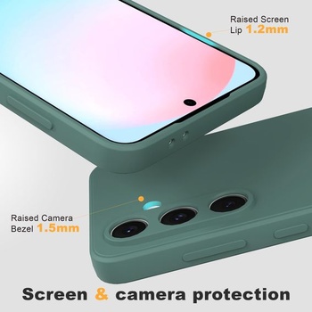 Silikonový TPU kryt pro Samsung Galaxy S25 FE 5G, 2 ochranné fólie na displej, zelená, Samsung