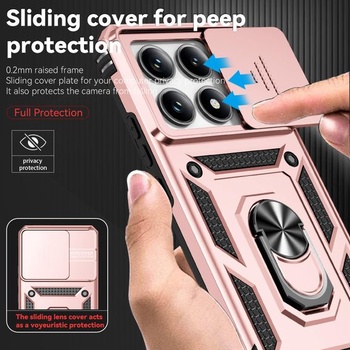 Magnetické pouzdro pro Xiaomi 14T 5G s kroužkem, ochranné pouzdro s krytkou objektivu, pouzdro na