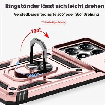 Magnetické pouzdro pro Xiaomi 14T 5G s kroužkem, ochranné pouzdro s krytkou objektivu, pouzdro na