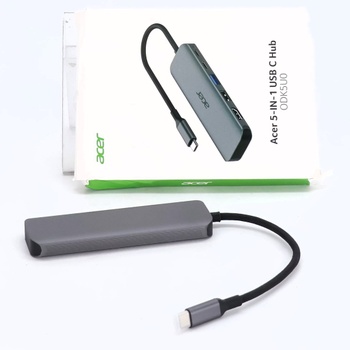 Rozbočovač Acer 5 v 1 USB-C, adaptér USB-C na HDMI 4K pri 60 Hz, prenos dát 5 Gb/s cez USB-A a