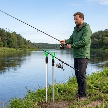 Sada 4 držáků prutů, stojan na rybářské pruty, teleskopické příslušenství pro stojany na pruty 50