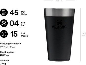 STANLEY Adventure Stohovací pivný hrnček 473 ml - nerezová oceľ udrží nápoje studené 4 hodiny - bez