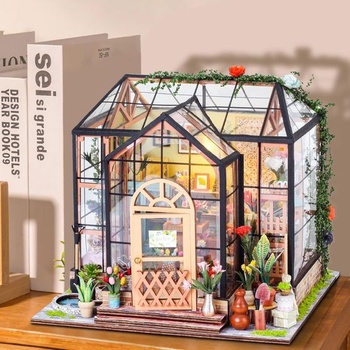 Miniatúrny domček pre domácich majstrov, kvetinárstvo, sada pre bábiky, model domčeka pre bábiky, darčeky pre
