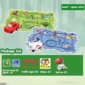 Autíčko Závodní dráha Autíčko DIY Puzzle Dráha pro děti Hračky DIY Trasa Autíčka Hračky Dárkové hry