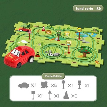 Autíčko Závodní dráha Autíčko DIY Puzzle Dráha pro děti Hračky DIY Trasa Autíčka Hračky Dárkové hry
