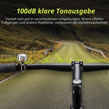 Strieborný zvonček na bicykel s hlasným a čistým zvukom, vhodný pre cestné aj horské bicykle, pre dospelých