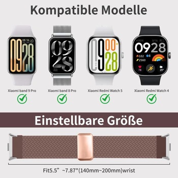 Pletený náramok Chinbersky kompatibilný s Xiaomi Smart Band 10 Pro/Xiaomi Smart Band 9/8 Pro/Xiaomi