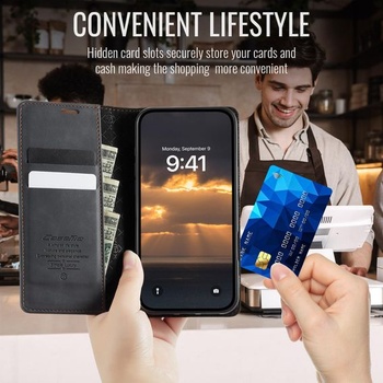 Pouzdro na iPhone 16 Pro, prémiová umělá kůže, skládací, nárazuvzdorné flipové pouzdro [blokování