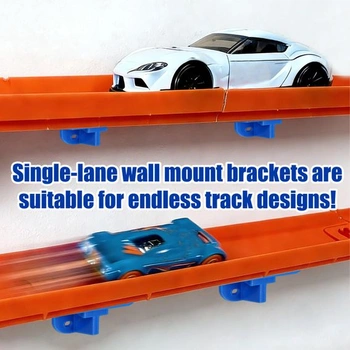 4-dielny nástenný držiak s jednou dráhou pre Hot Wheels a modely áut a nákladných vozidiel v mierke 1/64,