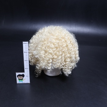 PORSMEER Kučeravá afro parochňa blond prírodné syntetické vlasy s ofinou pre ženy po ramená afro