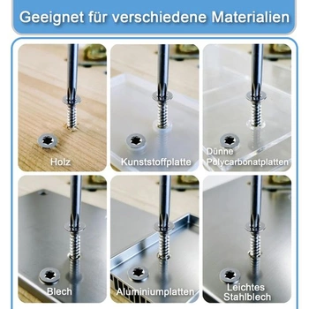 120 samovrtných šroubů Torx M4,2x19 mm, samořezné šrouby se zapuštěnou hlavou M4,2x19 – 120 ks