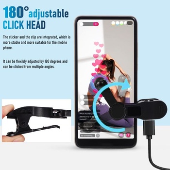 VILLCASE Screen Clicker Mobilní telefon Dálkové ovládání Spouště Černý ABS Skládací