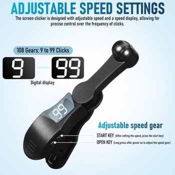 VILLCASE Screen Clicker Mobilní telefon Dálkové ovládání Spouště Černý ABS Skládací