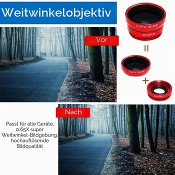 Súprava KINGMAS 3 v 1 univerzálny objektív s rybím okom, makro klip a širokouhlý objektív pre iPad,
