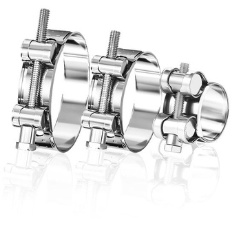 4 objímky na závěsné šrouby, nerezová ocel 304, hadicové objímky 23-25 mm, 4 ks