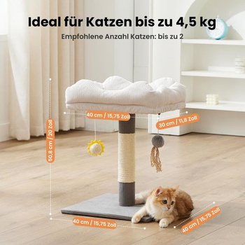 Škrabadlo pro malé kočky Gardner Pet, šedé, vysoké 51 cm