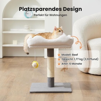 Škrabadlo pre malé mačky Gardner Pet, šedé, vysoké 51 cm