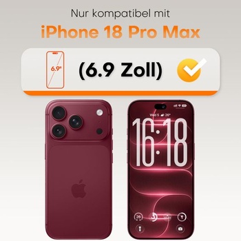 Ochranné tvrzené sklo TOCOL pro iPhone 18 Pro Max, 6,9 palce, snadná instalace, průhledné.