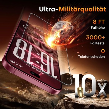 Ochranné tvrzené sklo TOCOL pro iPhone 18 Pro Max, 6,9 palce, snadná instalace, průhledné.