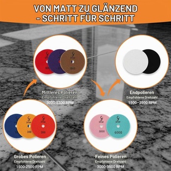 Sada diamantových brusných kotoučů pro mokré leštění žuly a mramoru 125 mm