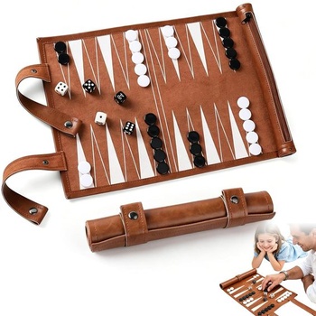 Cestovný backgammon, sada akrylových backgammonov - Klasická dosková hra pre rodiny, cestovanie a