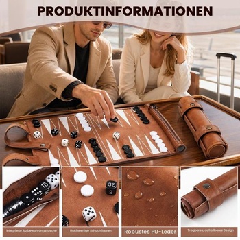 Cestovný backgammon, sada akrylových backgammonov - Klasická dosková hra pre rodiny, cestovanie a