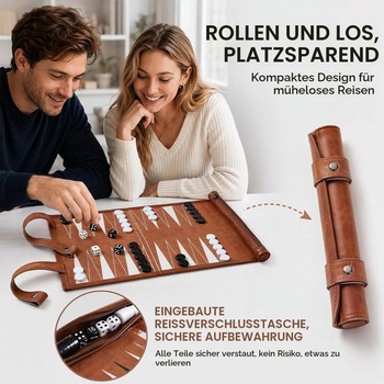Cestovný backgammon, sada akrylových backgammonov - Klasická dosková hra pre rodiny, cestovanie a