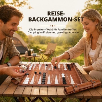 Cestovný backgammon, sada akrylových backgammonov - Klasická dosková hra pre rodiny, cestovanie a