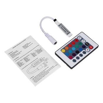 Infračervené diaľkové ovládanie RGB LED, ovládanie jasu/farební, mini veľkosť pre páskové svetelné