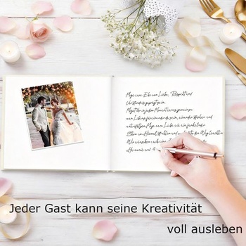 Kniha hostů pro svatby a narozeniny, prázdná béžová s elegantní pevnou vazbou