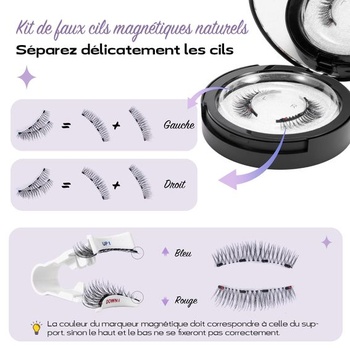 Magnetické riasy pre prirodzený vzhľad bez očnej linky, plné riasy a riasy s dĺžkou 3/4, vylepšená verzia