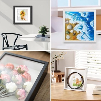 Rám na obrázok s výplňou, štvorcový rám na obrázok s výplňou 20 x 25 cm, s priehľadnou akrylovou