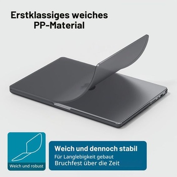 Měkké PP pouzdro pro MacBook Pro 14 palců 2026-2021, matná citrusově žlutá matně černá MacBook Pro