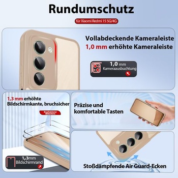Puzdro na telefón Dizn pre Xiaomi Redmi 15 4G/5G: pre MagSafe, 2 ochranné fólie z tvrdeného skla,