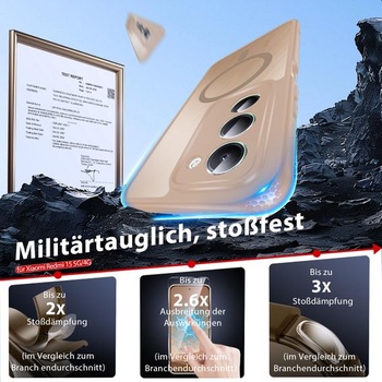 Puzdro na telefón Dizn pre Xiaomi Redmi 15 4G/5G: pre MagSafe, 2 ochranné fólie z tvrdeného skla,