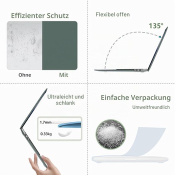 Pouzdro pro MacBook Air 15 palců 2026-2023 M2 M3 M4 M5, tmavě zelené tmavě zelené MacBook Air 15,3