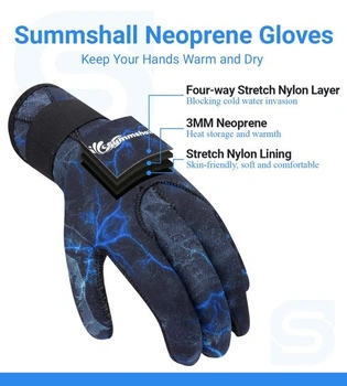 Neoprenové rukavice, 3mm neoprenové rukavice pro muže i ženy, teplé potápěčské rukavice,