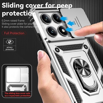 Magnetické pouzdro pro Xiaomi 14T Pro 5G s kroužkovým úchytem, ochranné pouzdro s krytkou