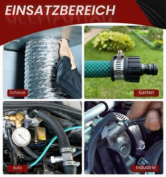Hadicové spony Bolatus 141-165 mm, 4 ks. Hadicové spony z nerezové oceli 304 141-165 mm 4